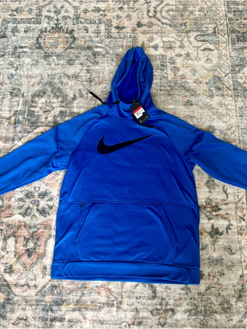 Nike Royal Blue Dri-FIT Pullover Hoodie with Black Trim